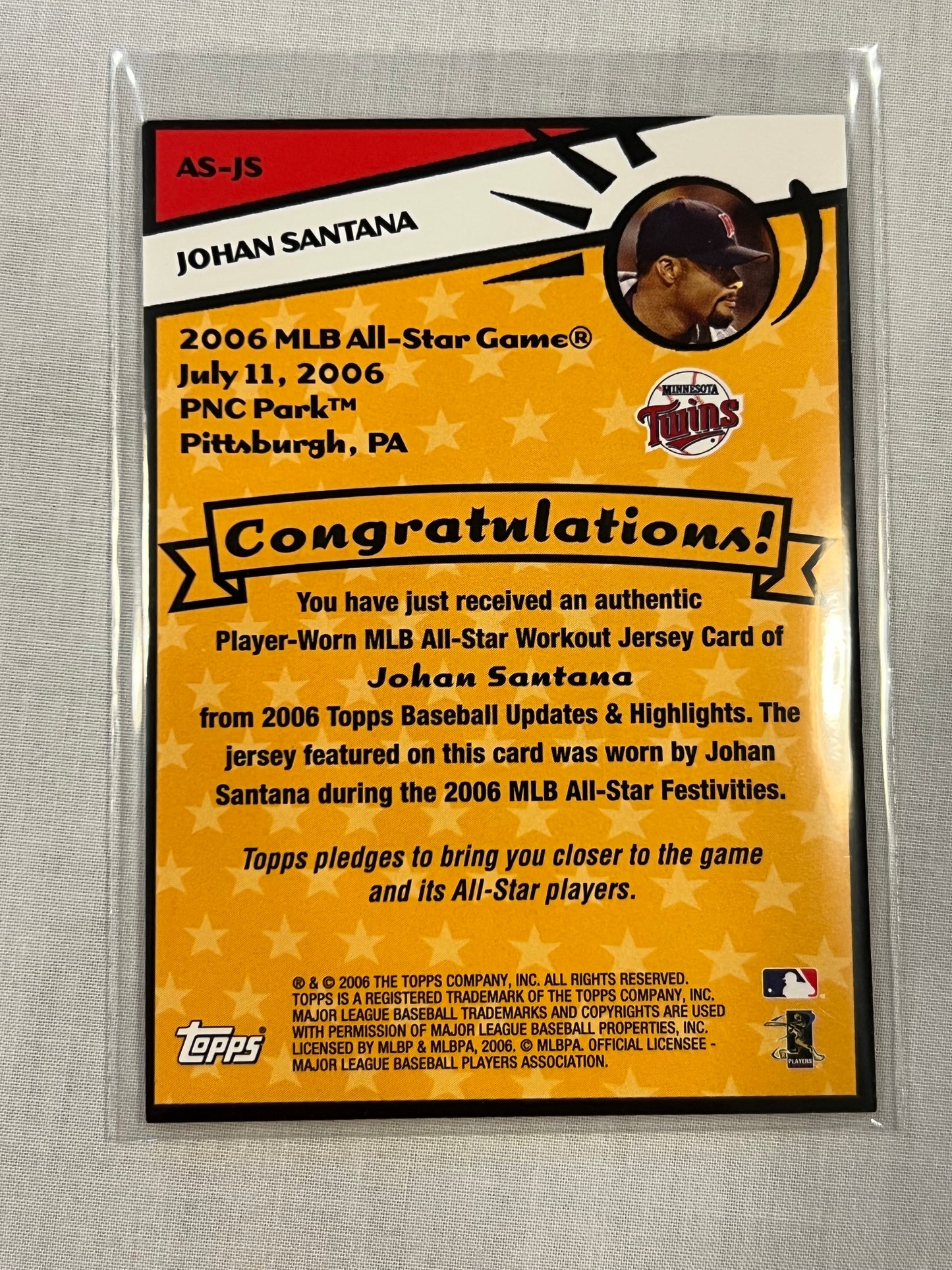 Johan Santana 2006 All-Star Game Patch