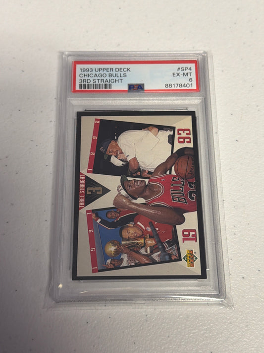1993 UD Michael Jordan 3rd Straight PSA 6