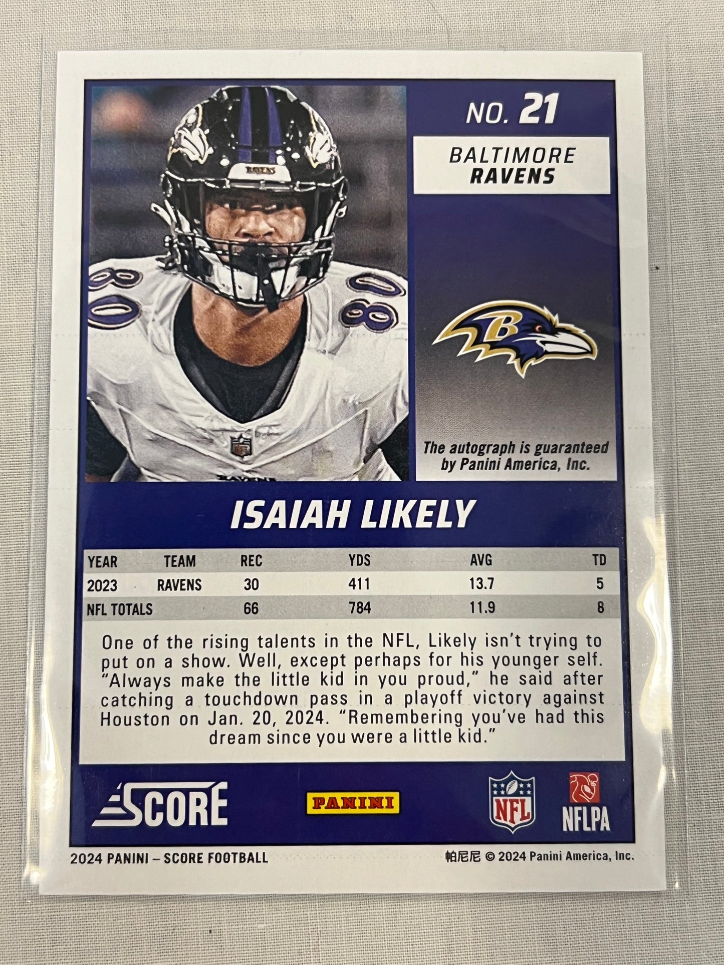 Isaiah Likely Auto