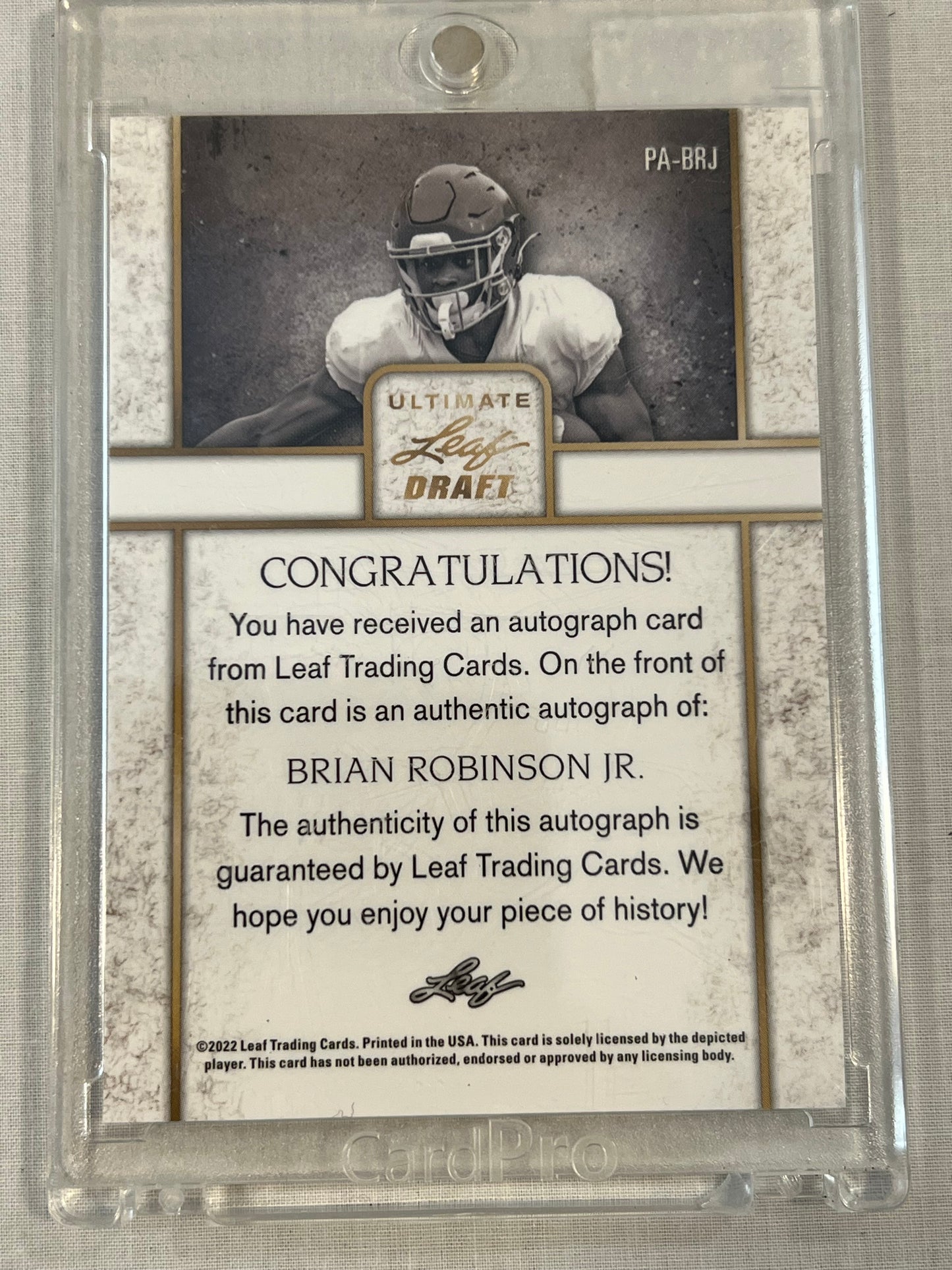 Brian Robinson Jr. Teal Rookie Auto /50