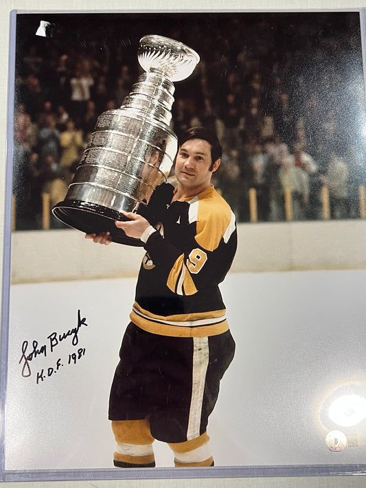 Johnny Bucyk Bruins HOF 11x14 Signed Photo