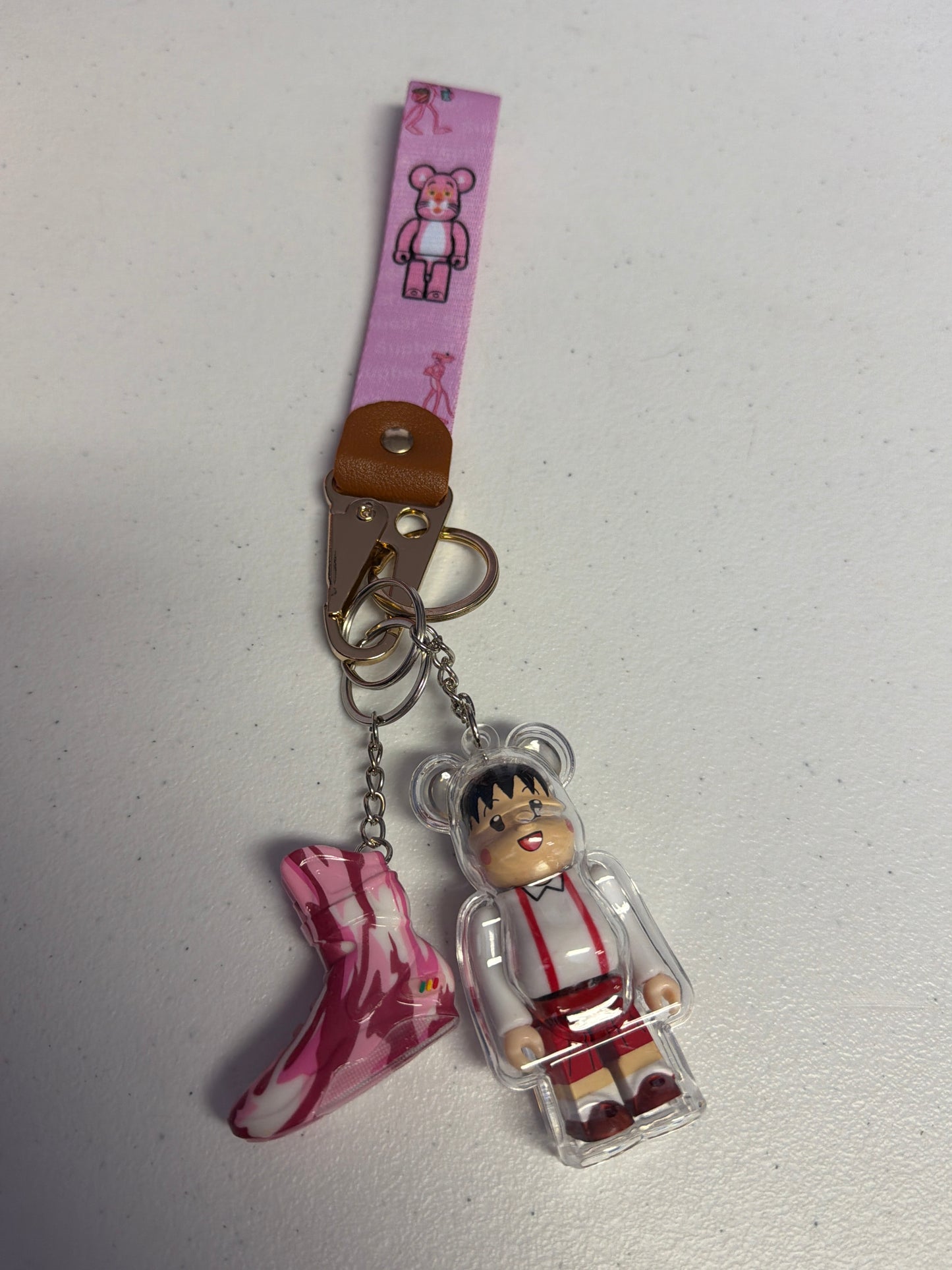 Supbear Bear Brick Jordan Keychain Pink