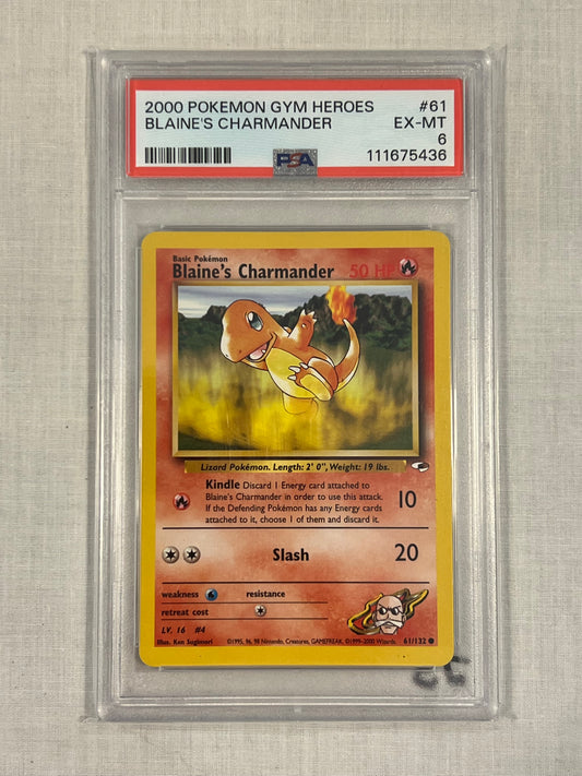 Gym Heroes Blaine's Charmander PSA 6