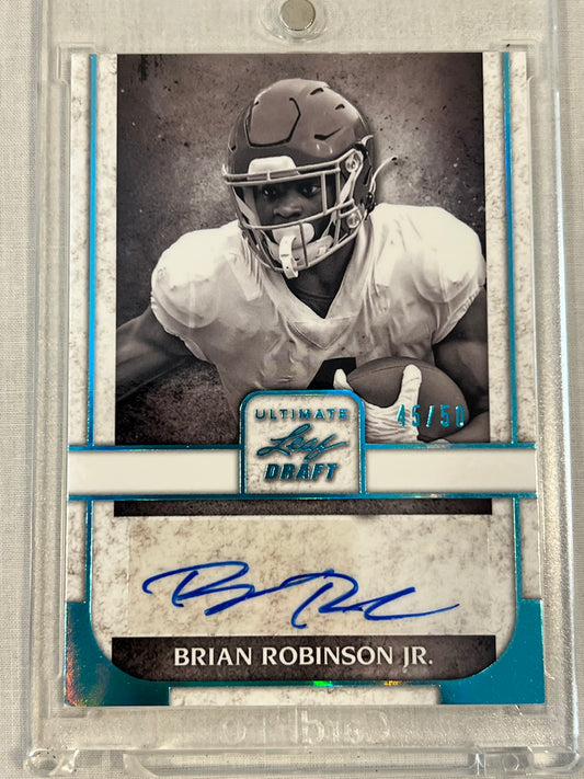 Brian Robinson Jr. Teal Rookie Auto /50