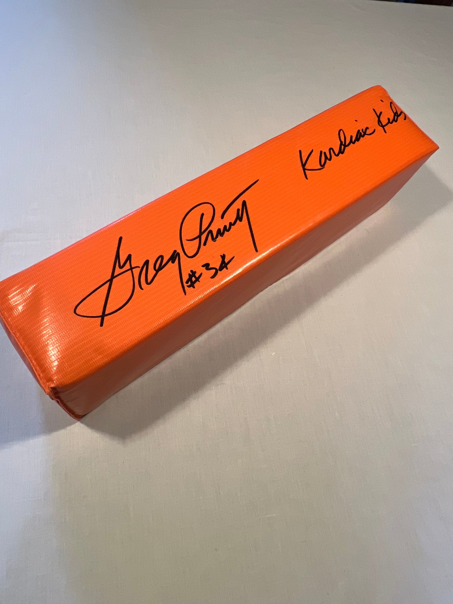 Greg Pruitt Signed "Kardiak Kids" Pylon