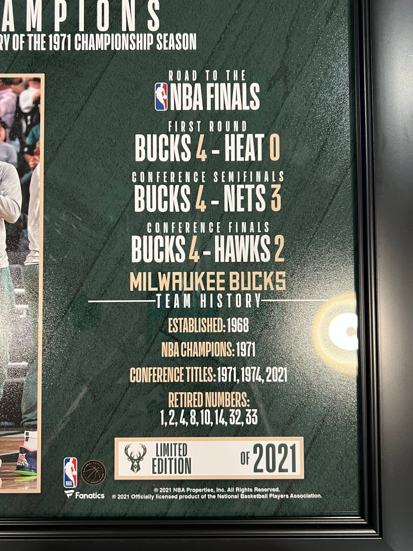 Giannis / Milwaukee Bucks Limited Edition Playoff Photo /2021