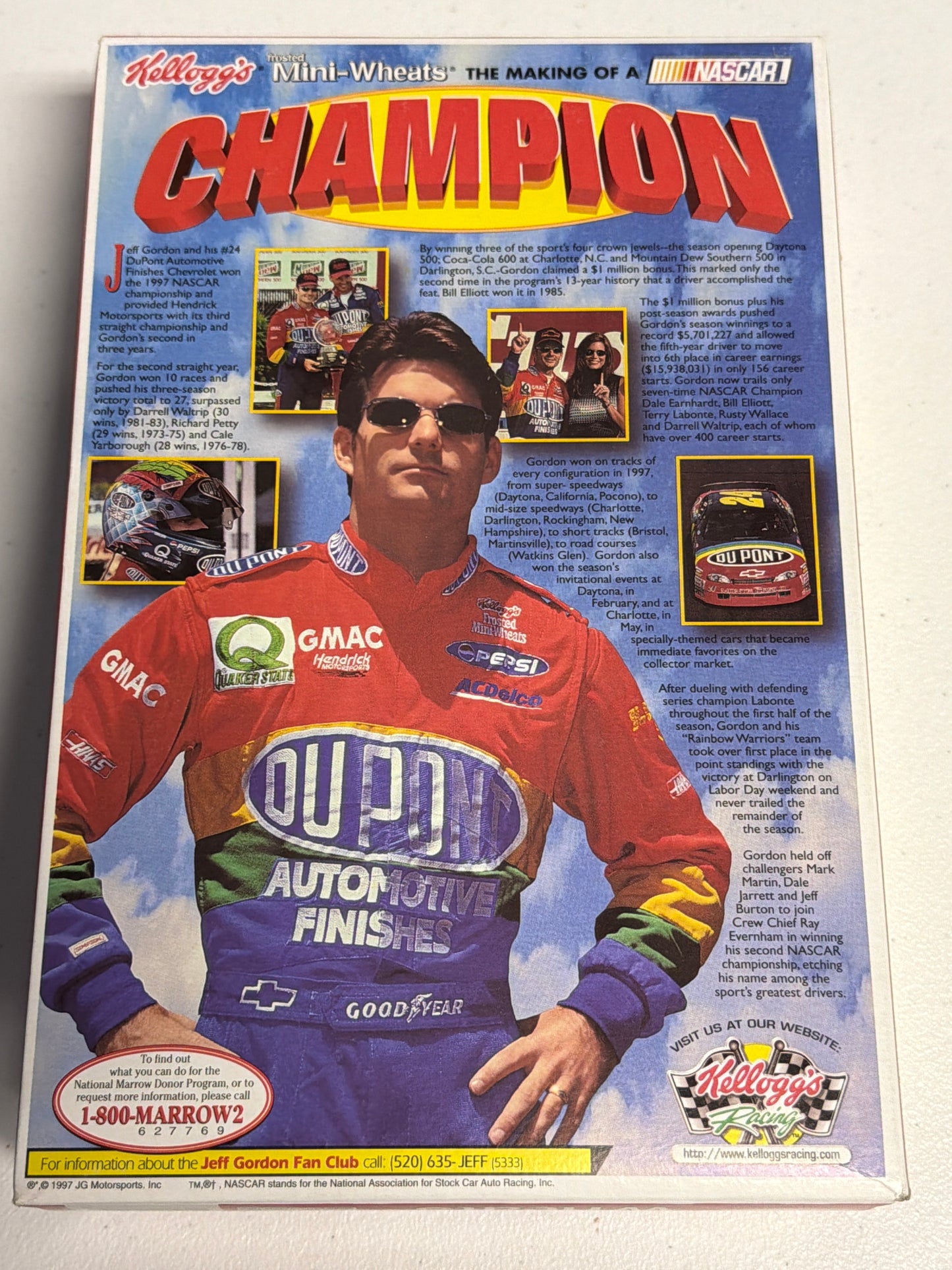 Jeff Gordon Kelloggs 1997 Champion Promo Box