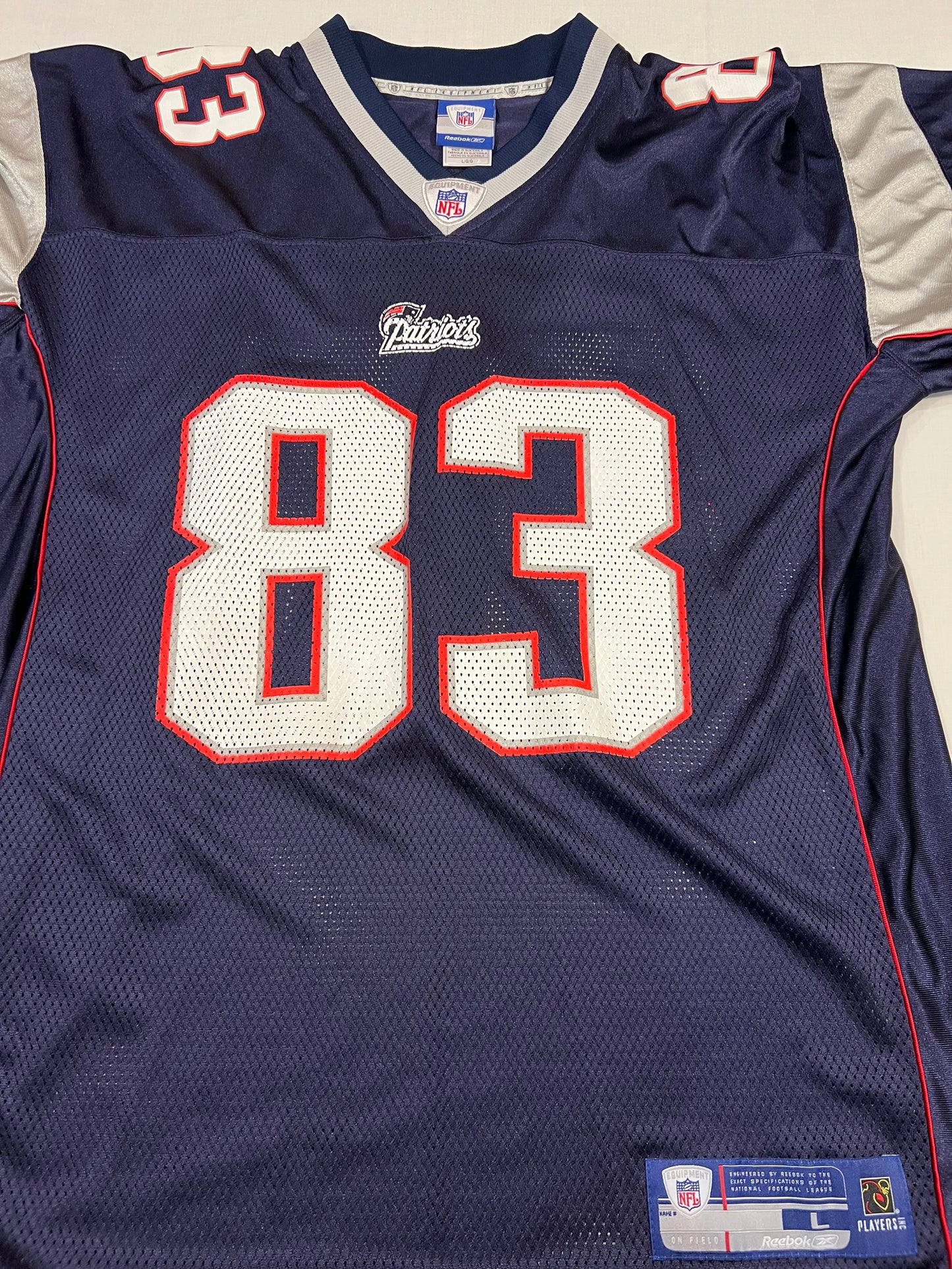 Deon Branch Patriots Reebok Mens Large Jersey