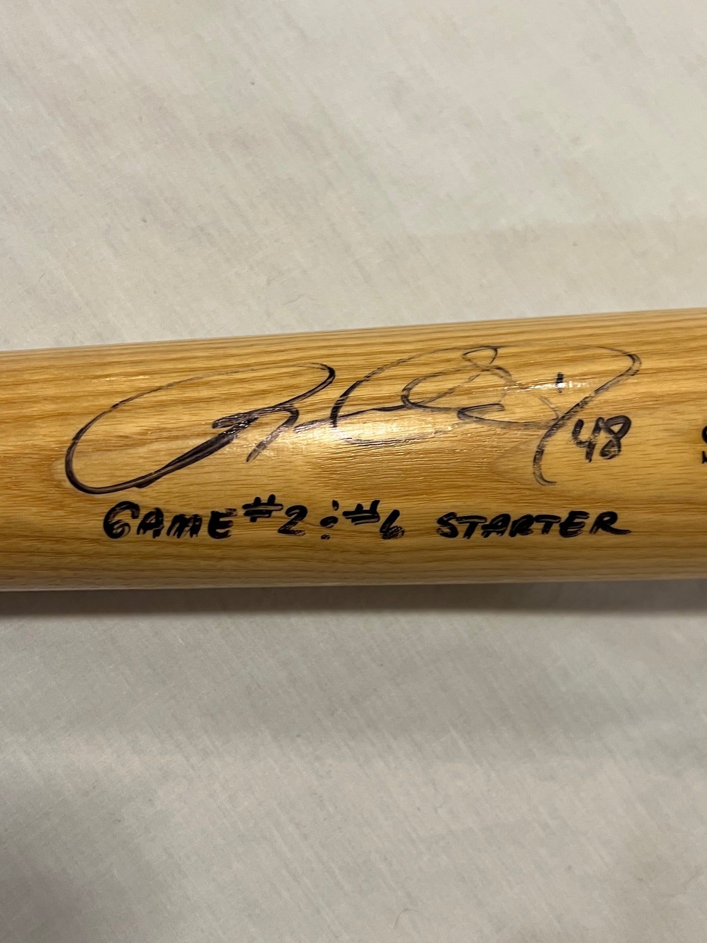 Russ Ortiz signed 2002 World Series Bat