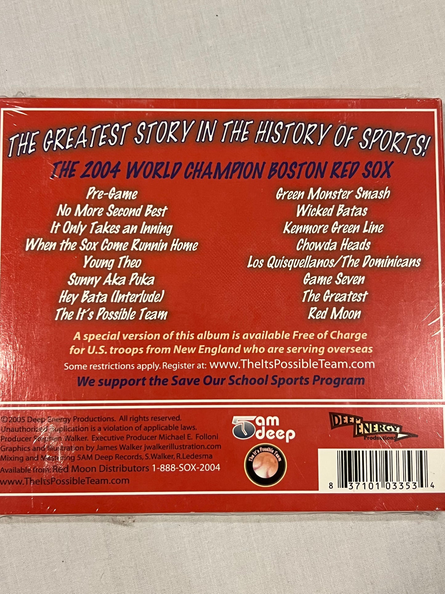 Boston Red Sox "Its Possible Team" CD