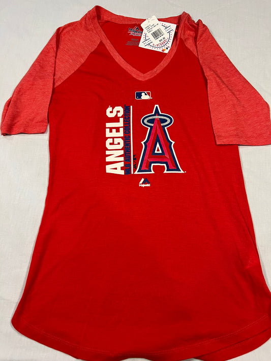 LA Angels Womens Small Plain Red T-Shirt