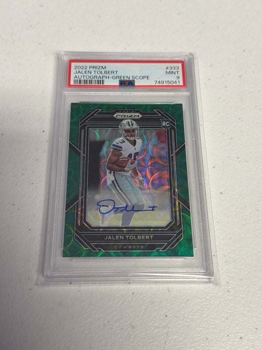 Jalen Tolbert Green Scope RC Auto /75 PSA 9