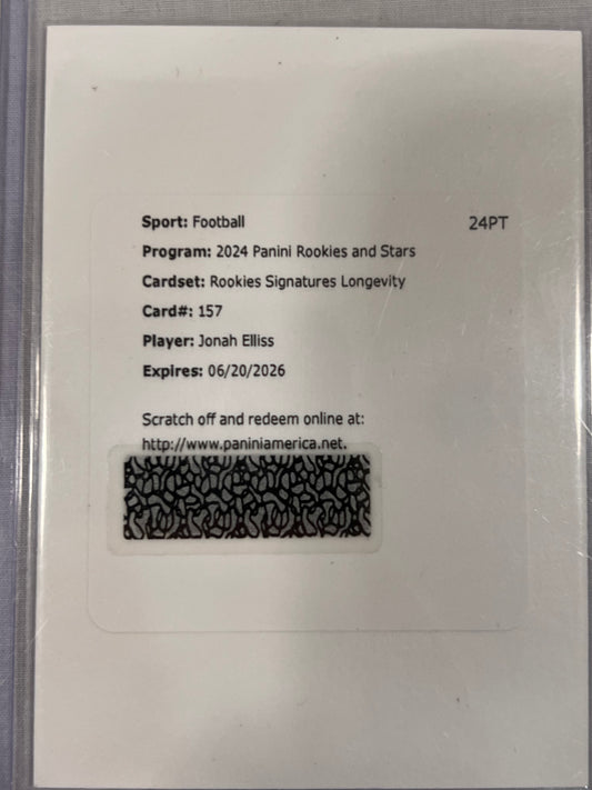 Jonah Ellis Chicago Bears Rookie Signatures Redemption