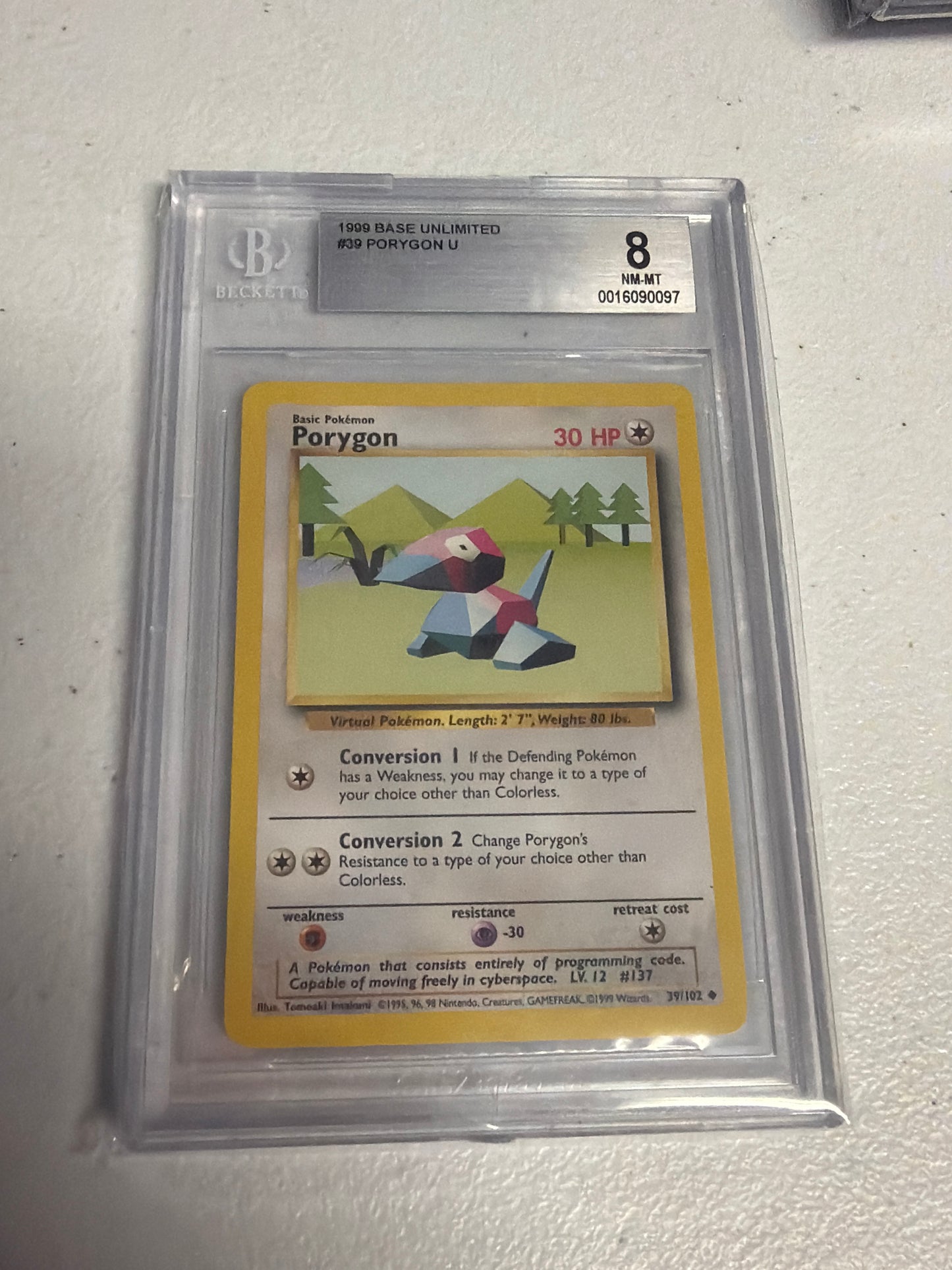 Porygon 1999 Base Unlimited BGS 8