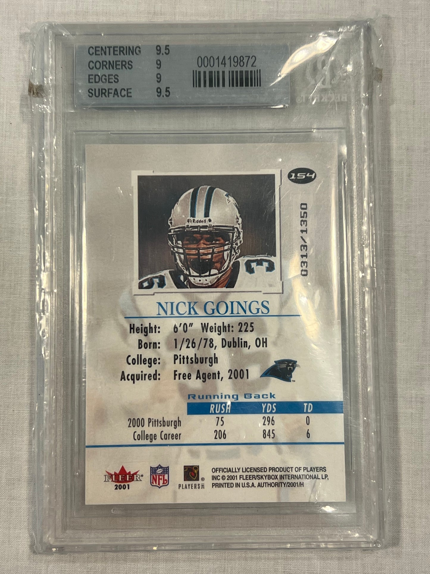 Nick Goings BGS 9 Rookie /1350