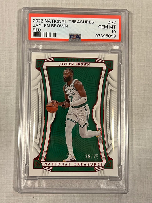 Jaylen Brown PSA 10 National Treasures Red /75
