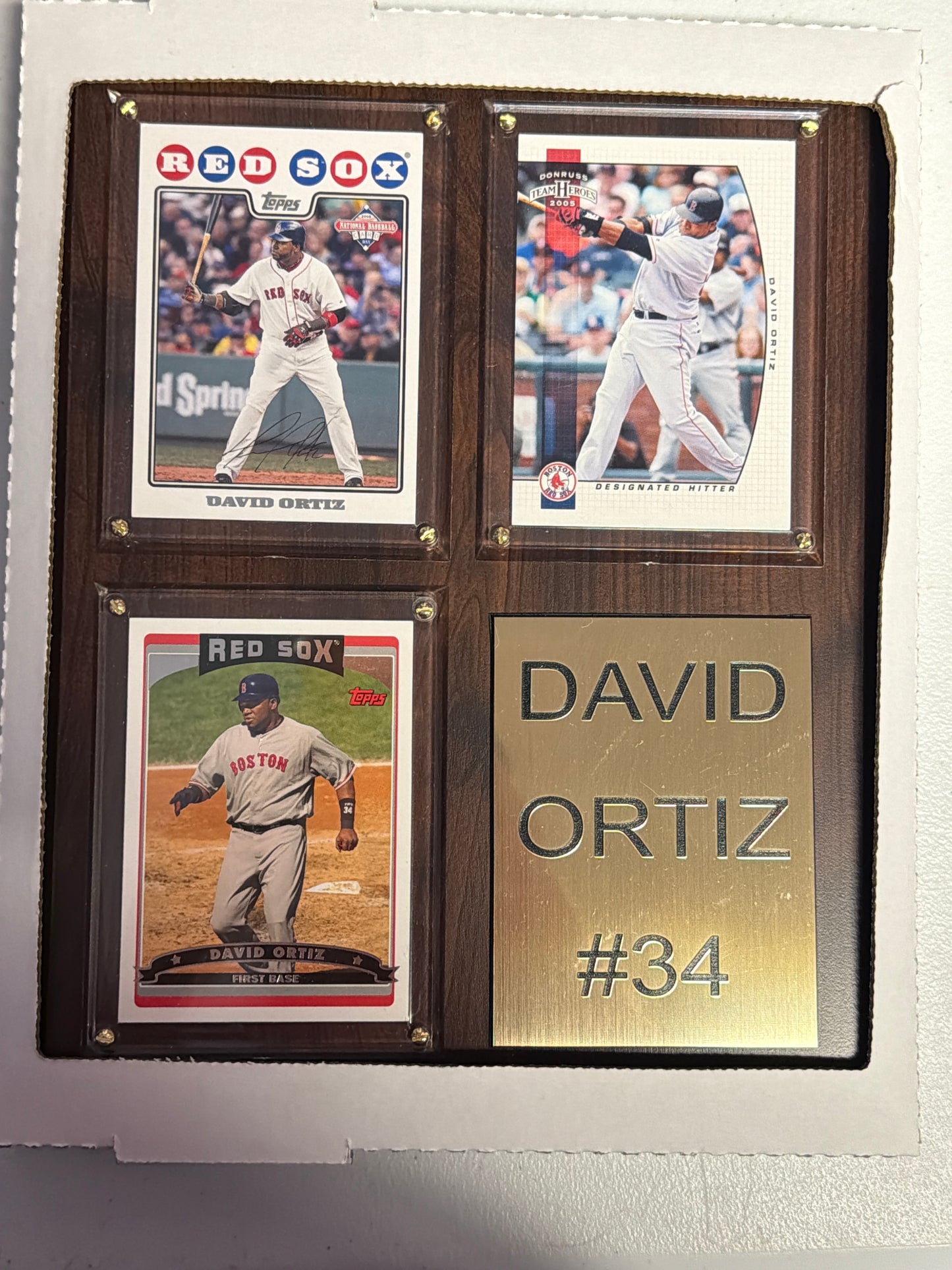 David Ortiz 3 Card Plaque