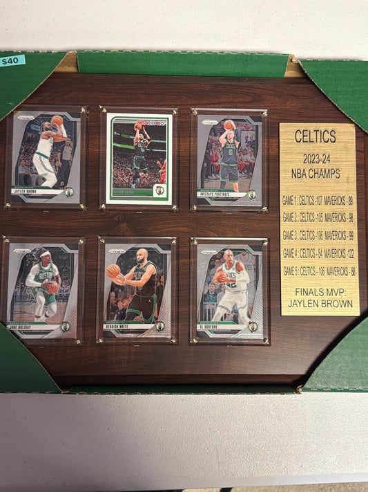 Celtics 2024 Championship Card Plaque