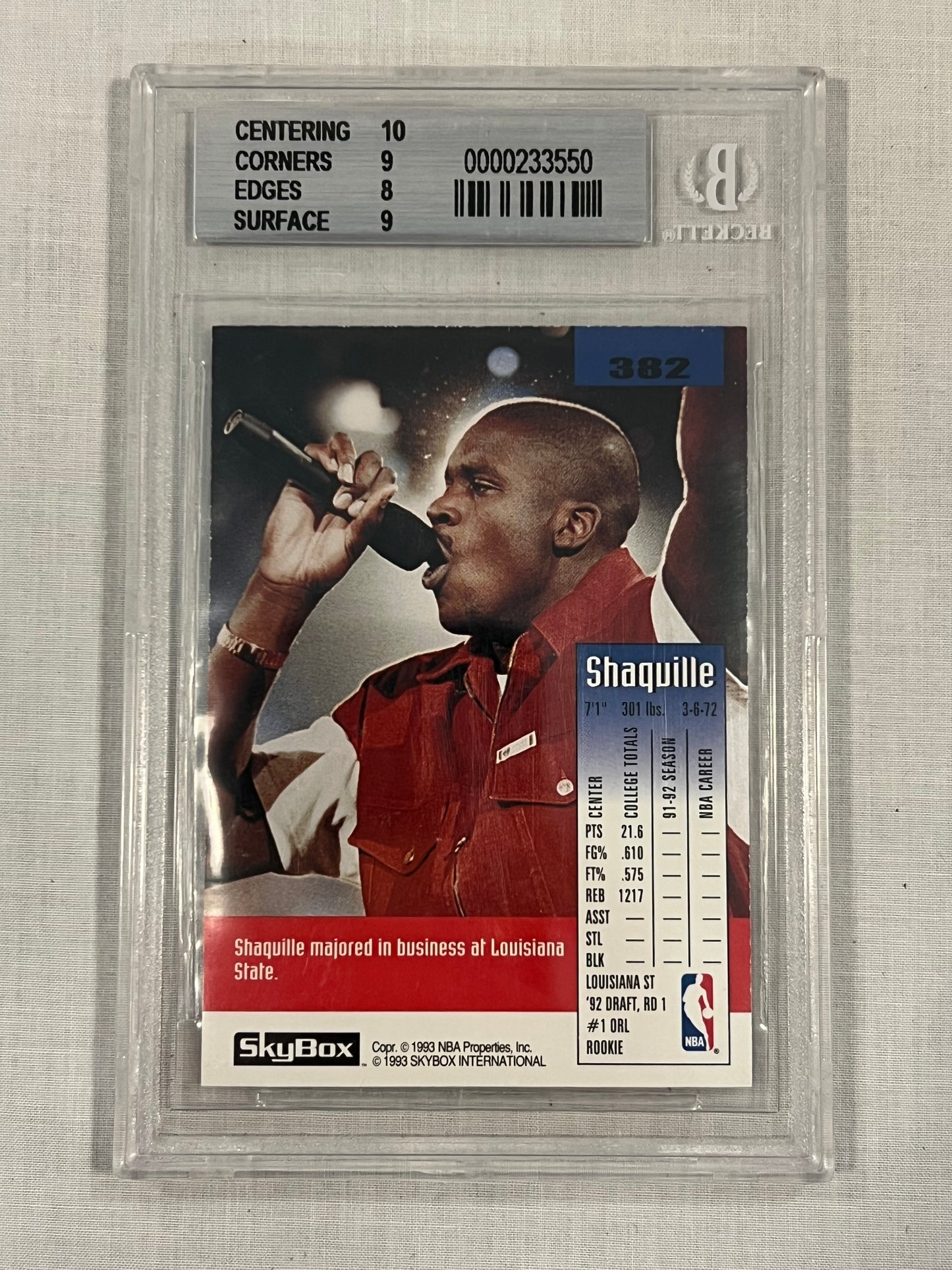 Shaquille Oneal BGS 8.5 Rookie