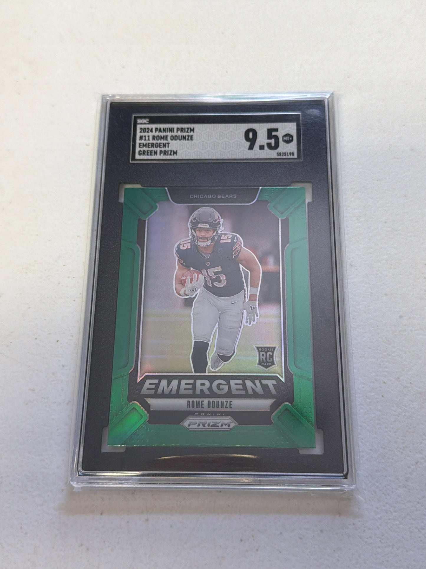 Rome Odunze Green Prizm RC SGC 9.5