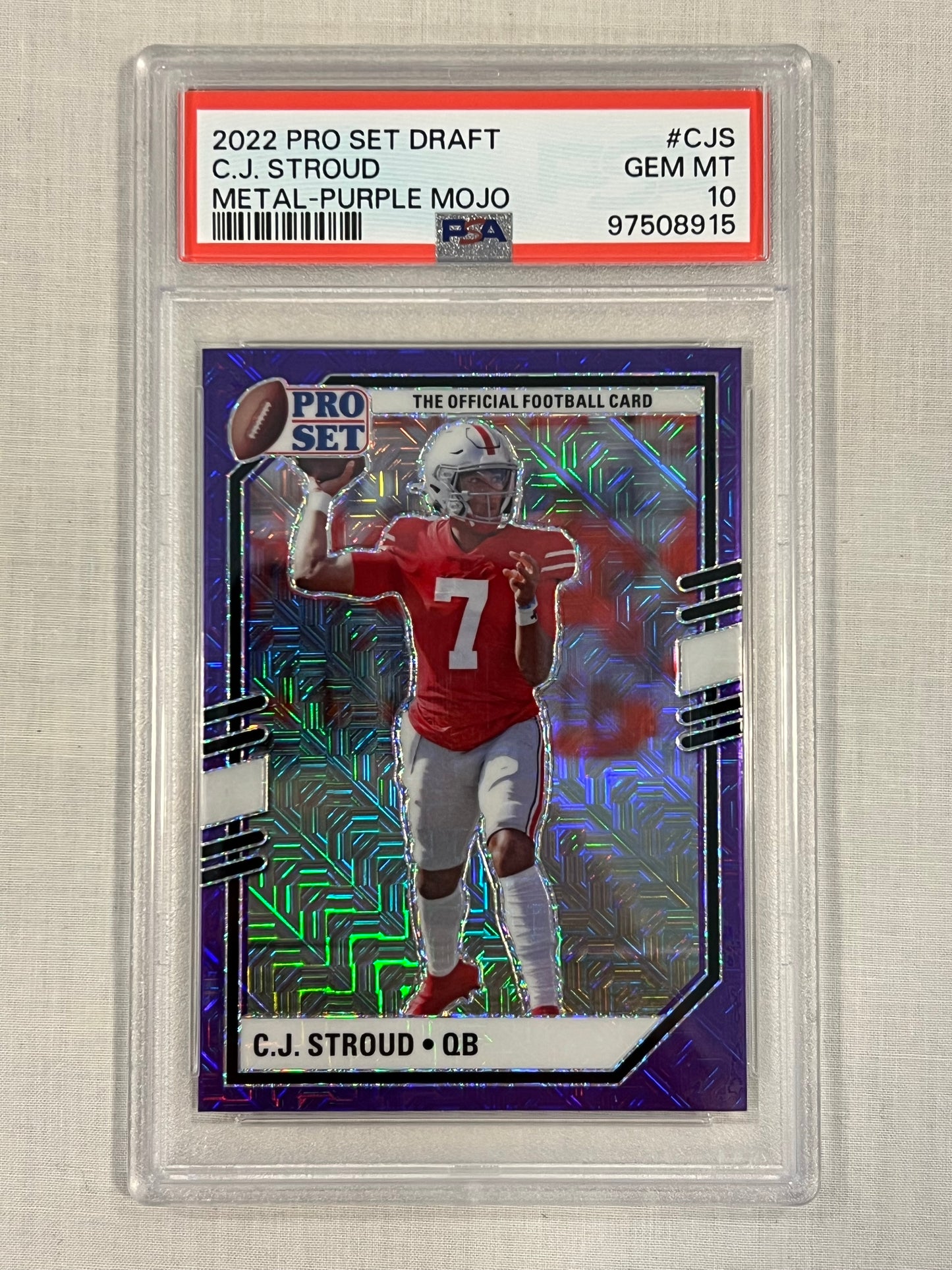 CJ Stroud Metal Purple Mojo RC PSA 10
