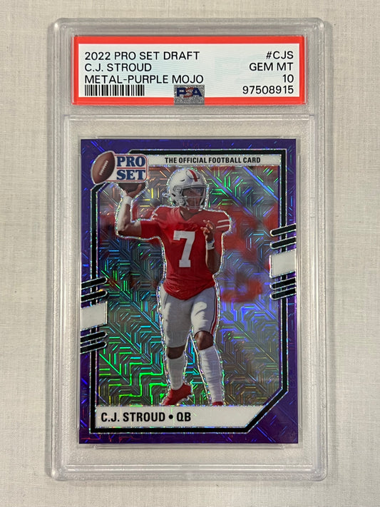 CJ Stroud Metal Purple Mojo RC PSA 10