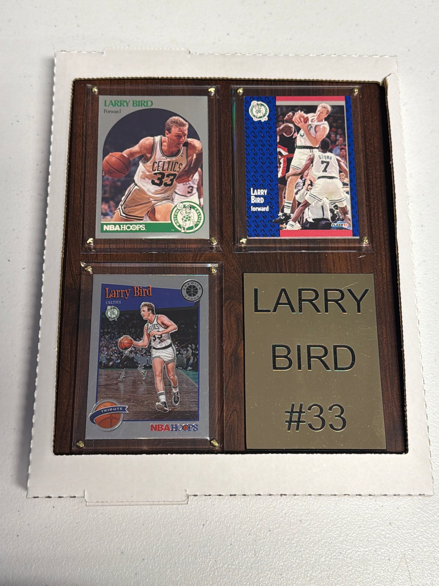 Larry Bird 3 Card Plaque