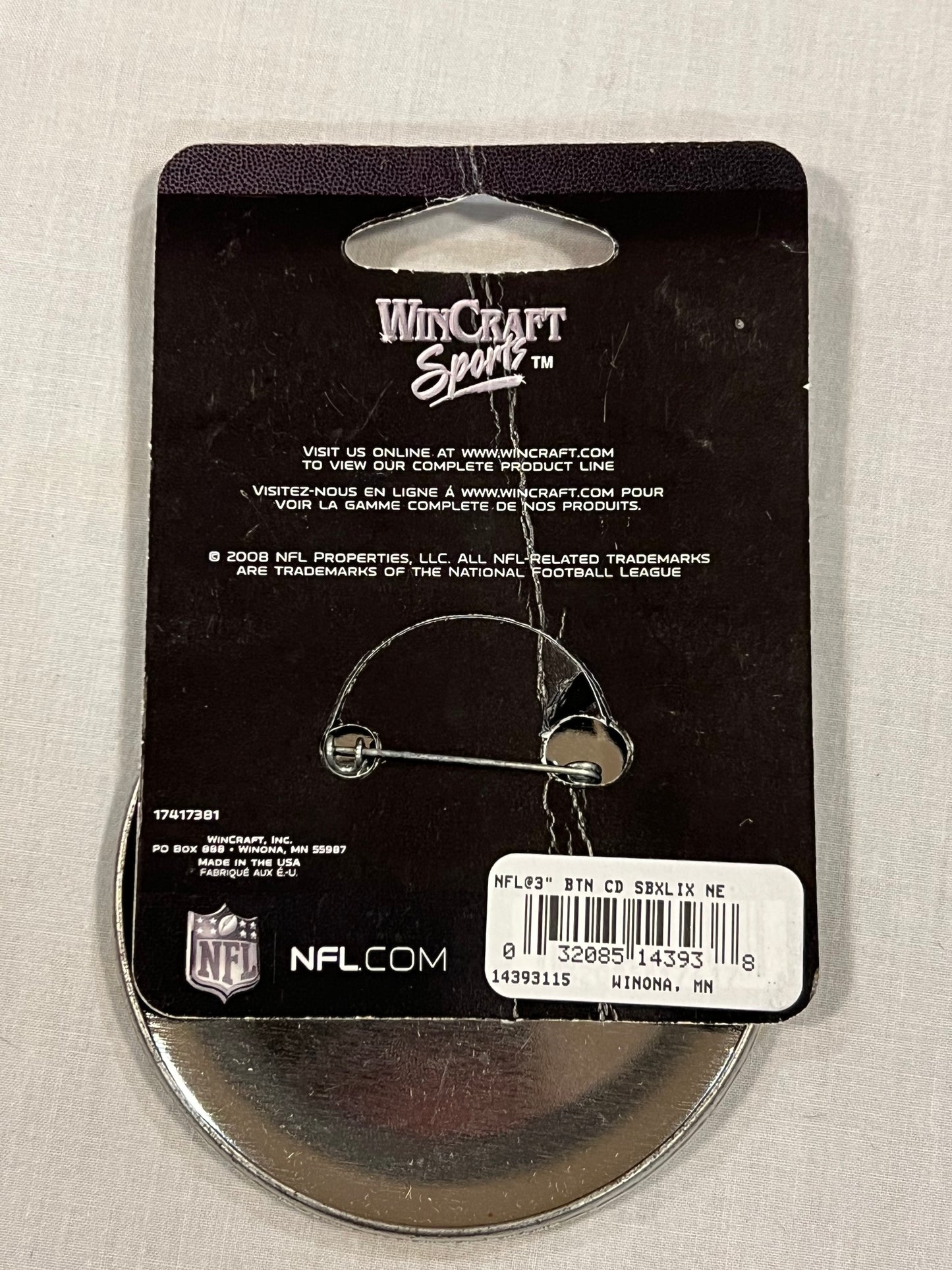 Patriots vs. Seahawks Super Bowl Button
