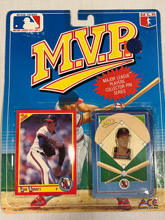 Jim Abbott LA Angels MVP Pin & Card Collection