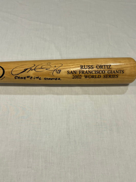 Russ Ortiz signed 2002 World Series Bat