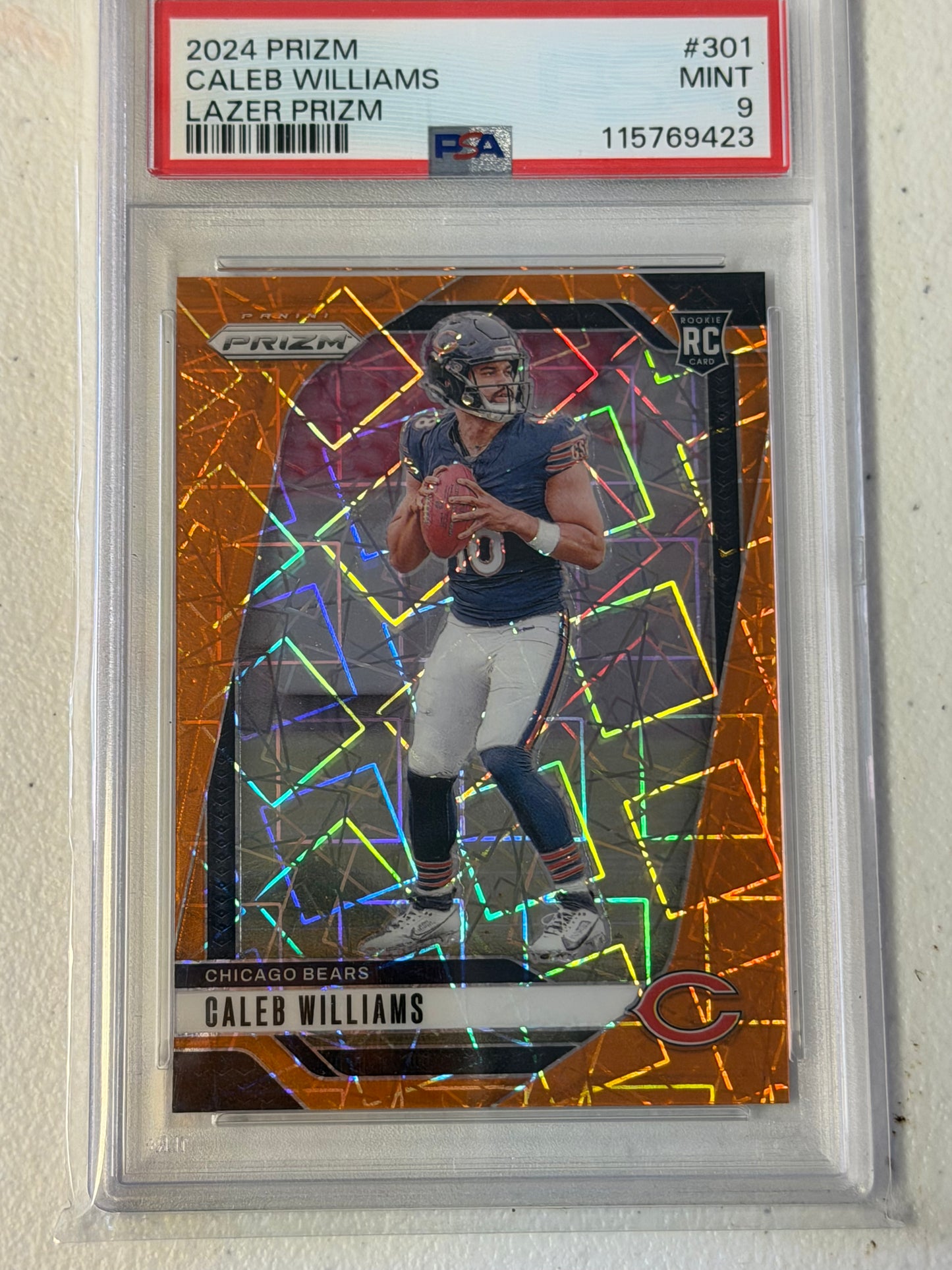 Caleb Williams Prizm Orange Rookie PSA 9