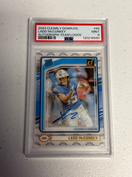 Ladd McConkey Rookie Auto /7 PSA 9