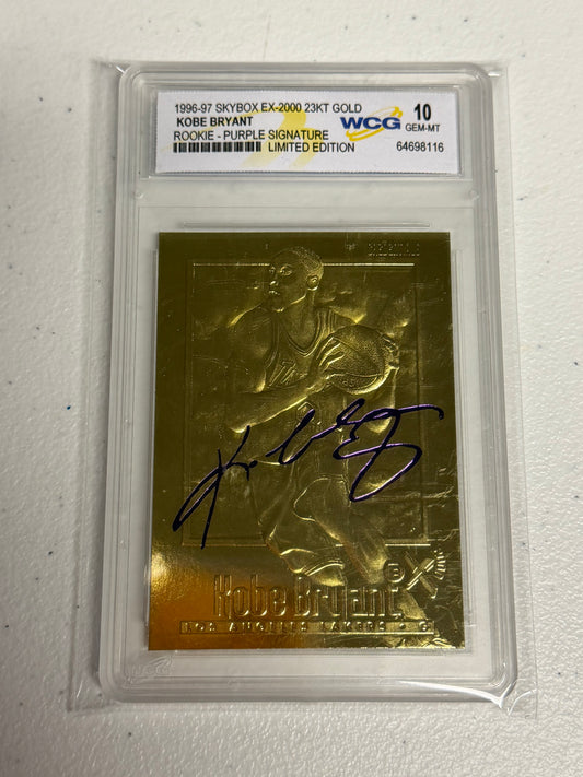 Kobe Bryant 96-97 23kt Gold Rookie Purple Signature WCG 10
