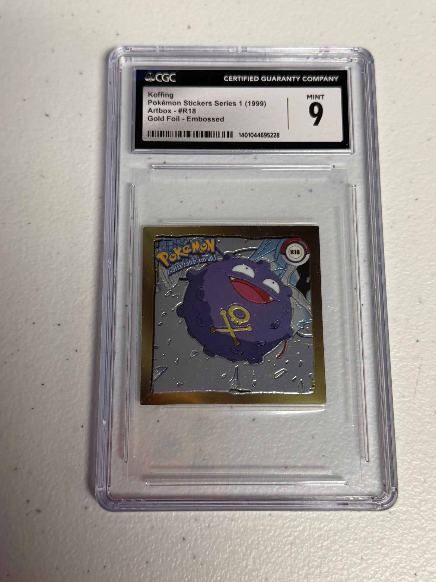 Koffing Gold Foil Embossed 1999 Sticker CGC 9