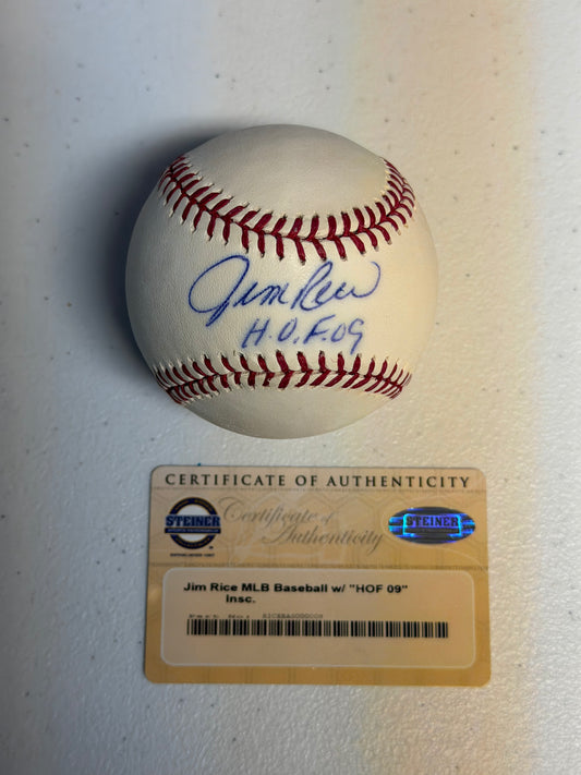 Jim Rice Signed Inscribed Baseball