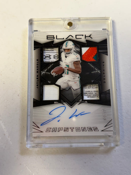 Jaylen Waddle Black Laundry Tag Capstone Auto /49