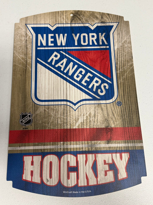 New York Rangers Wooden Sign