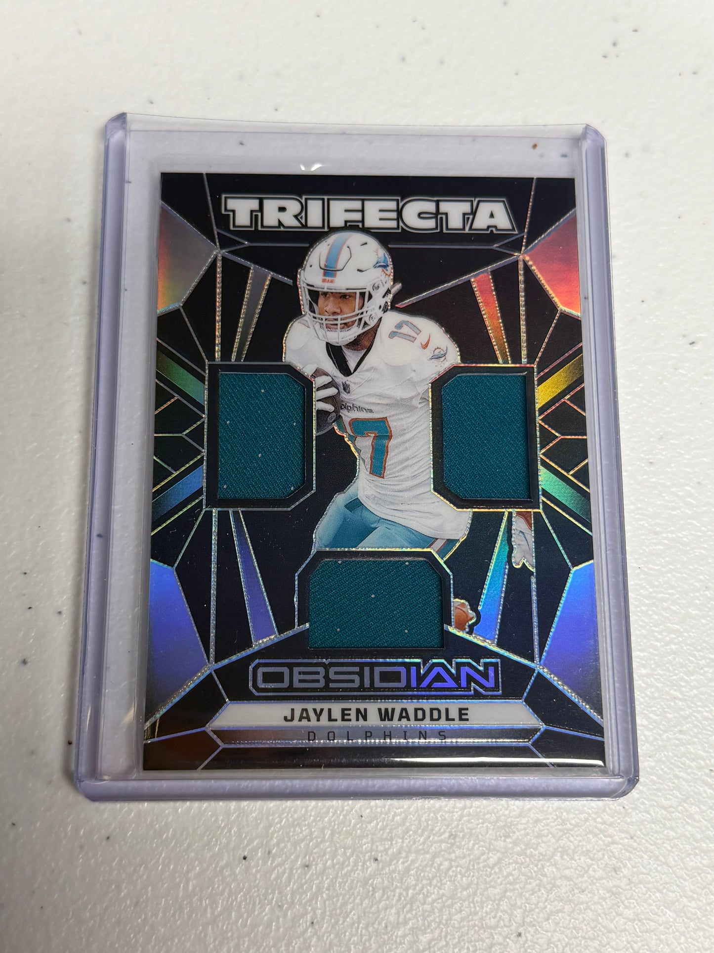 Jaylen Waddle Silver Trifecta Patch