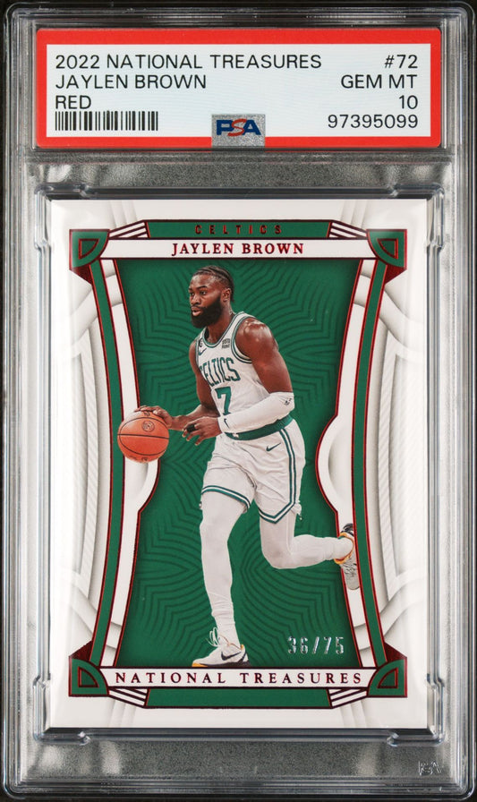 Jaylen Brown PSA 10 National Treasures Red /75