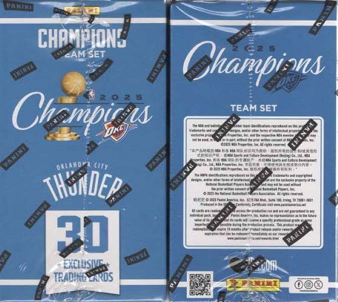 2025 Panini Oklahoma City Thunder NBA Champions 30ct Set