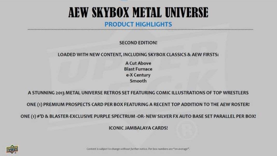 2025 Upper Deck AEW Skybox Metal Universe Wrestling 30ct.